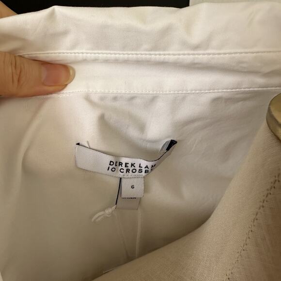 Derek Lam 10 Crosby Charlotte Cotton Waist-Tie Shirt Dress Unique Sleeve - Picture 12 of 16